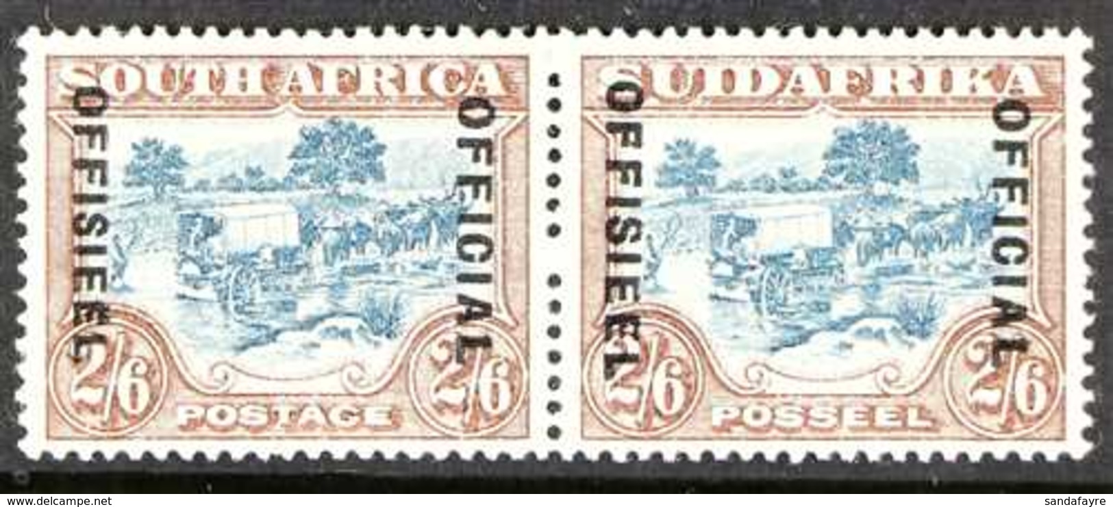 OFFICIAL  1930-47 2s6d Blue & Brown With DIAERESIS VARIETY Over Second "E" In "OFFISIEEL" On English Stamp, SG.O19c, Nev - Non Classés