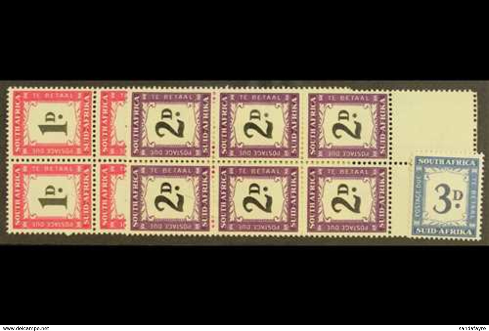 POSTAGE DUE VARIETY  1950-8 1d, 2d & 3d Diagonal Line Below Value Varieties, D39/41, 3d Is A Single Stamp, 1d & 2d In Po - Zonder Classificatie