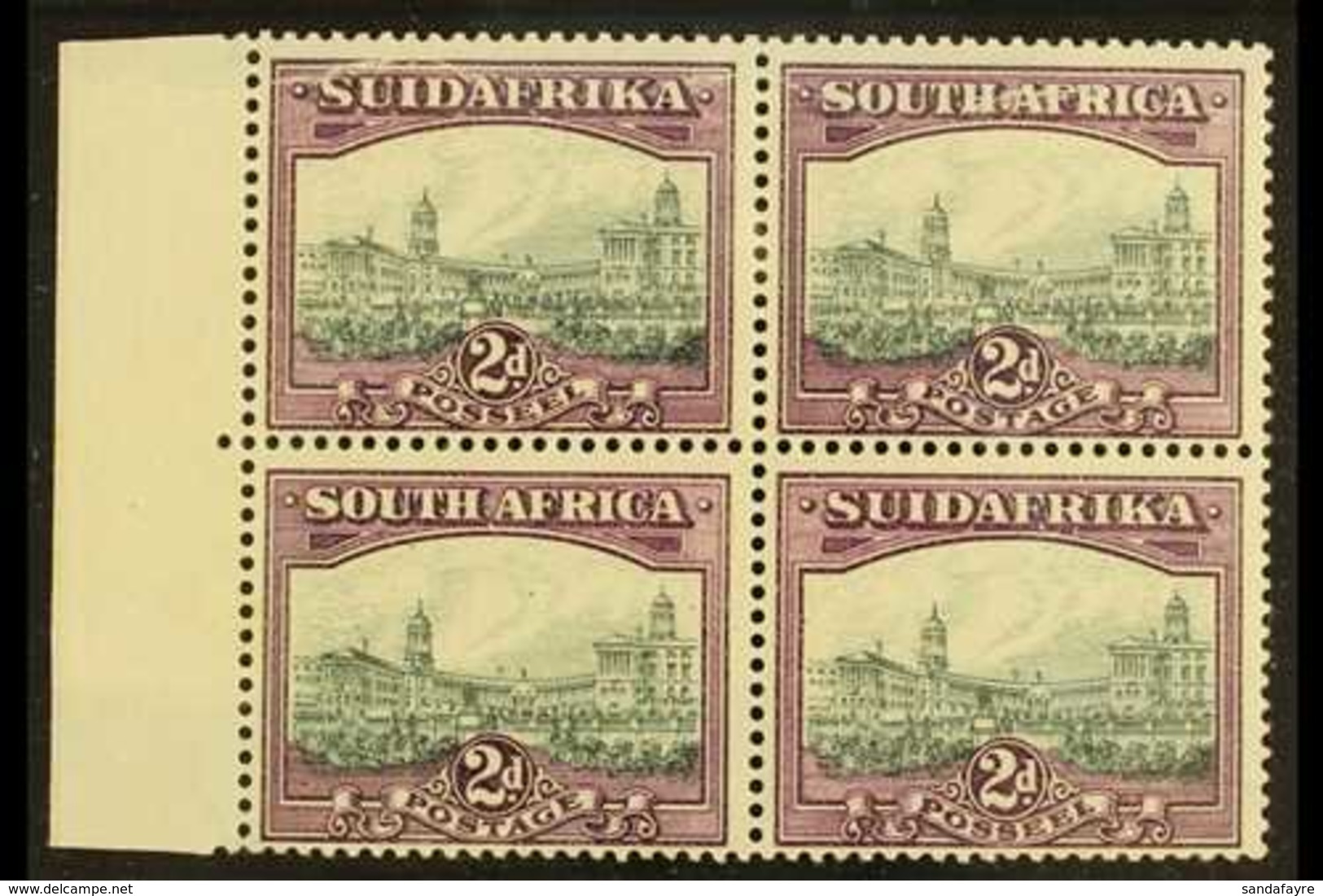 UNION VARIETY  1930-44 2d Slate-grey & Deep Lilac, Watermark Upright, JOINED PAPER VARIETY In A Block Of 4 (join On Top  - Zonder Classificatie