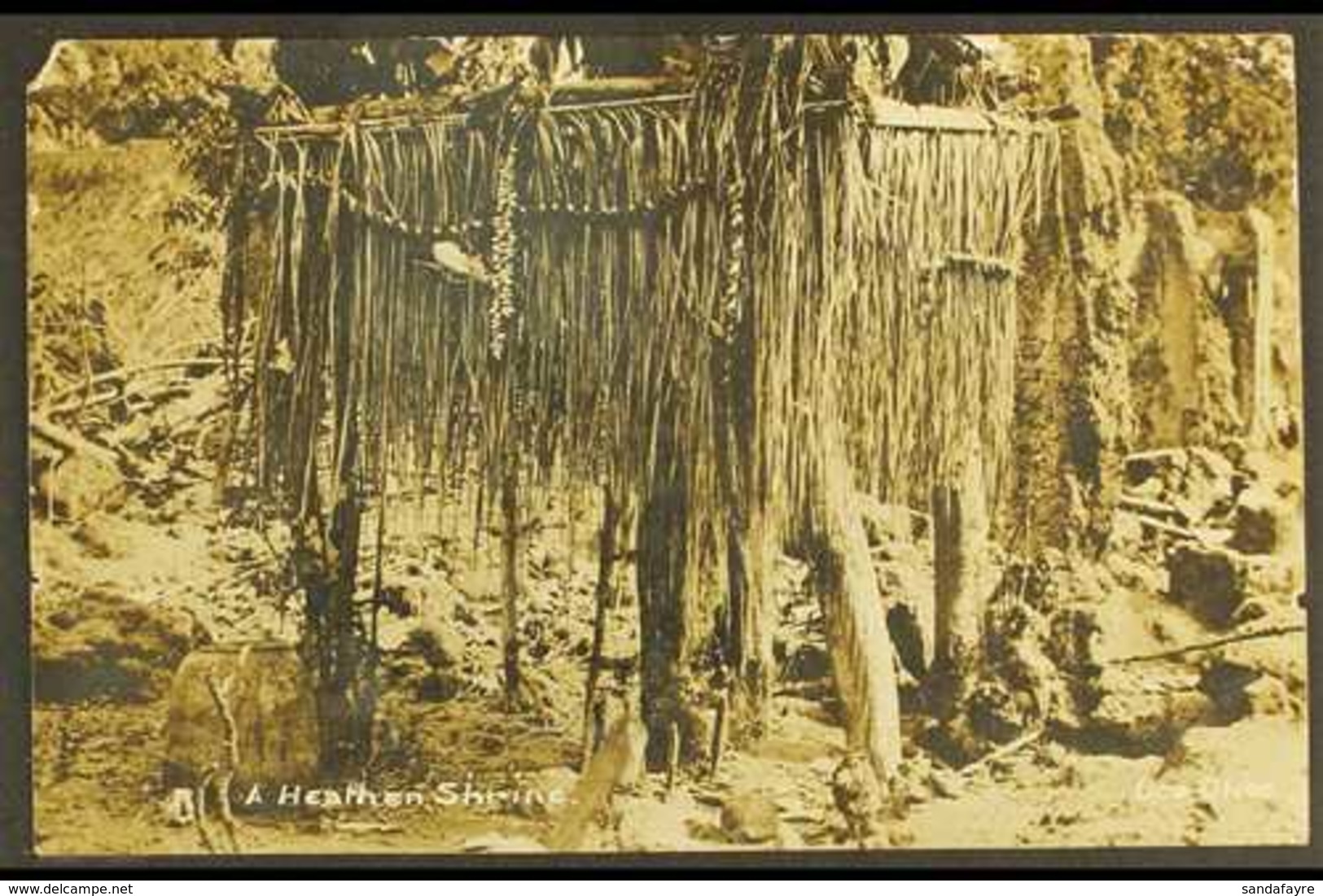 1912  Monochrome Picture Postcard Of "A Heathen Shrine" Sent To New York Franked Ed VII 1d Tied By Ogbomosho Southern Ni - Nigeria (...-1960)