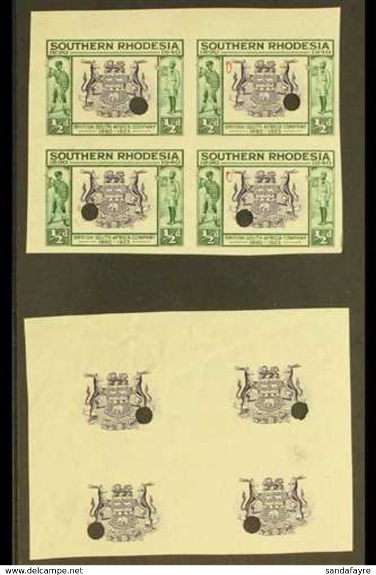 1940  1940 British South Africa Company's Golden Jubilee ½d Slate-violet And Green (as SG 53) - A Never Hinged Mint IMPE - Rhodésie Du Sud (...-1964)