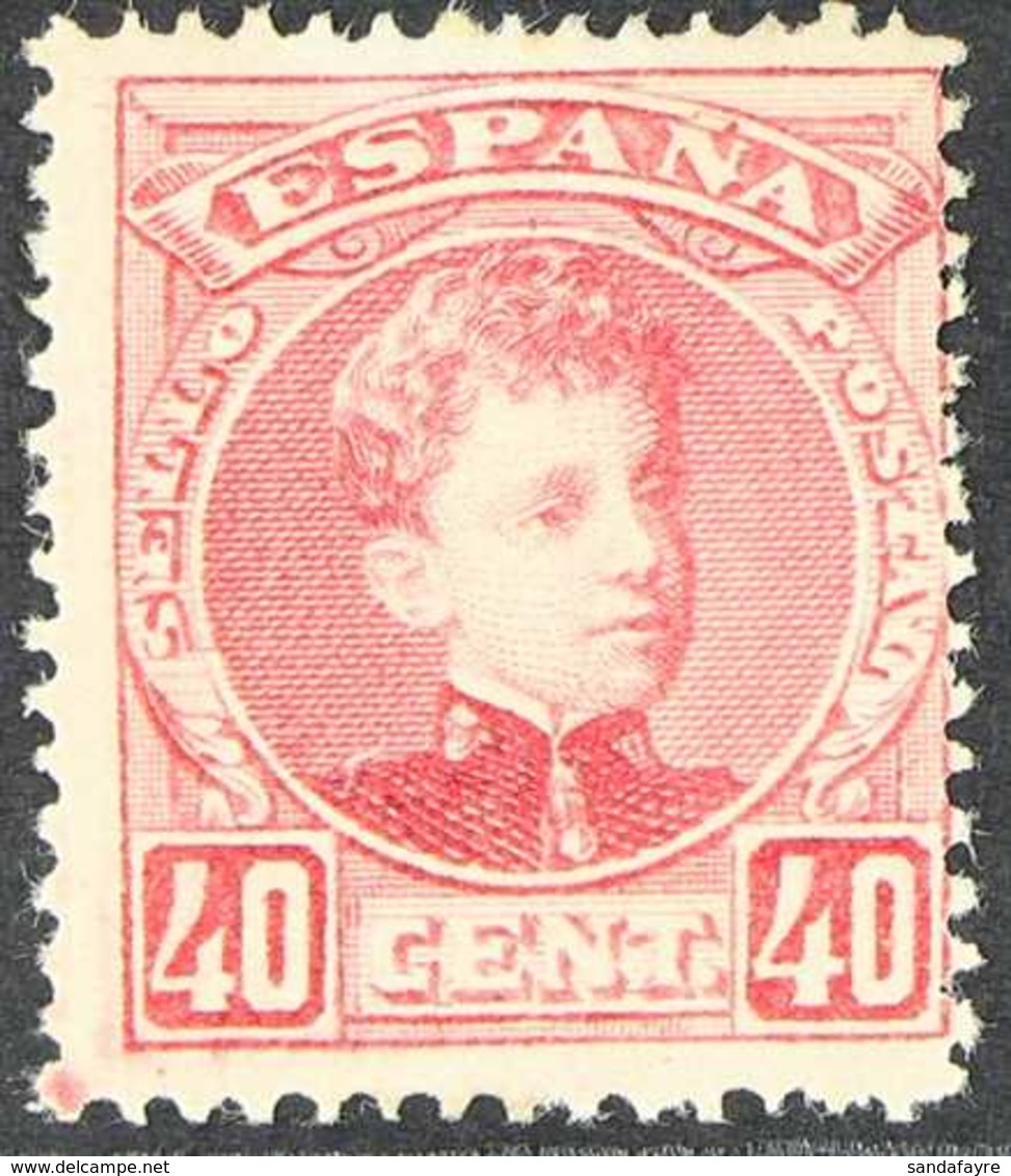 1901-05  40c Rose King Alfonso XIII (SG 302, Michel 219, Edifil 251), Mint, Centred To Right, Cat £325. For More Images, - Autres & Non Classés
