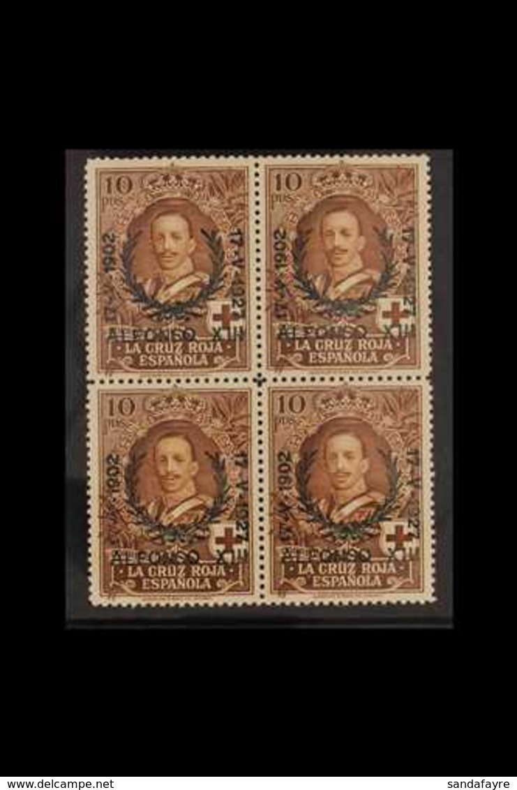 1927  25th Anniversary Of Coronation 10p Brown (Edifil 361, Mi 334, Sc B31, SG 429), BLOCK OF FOUR Very Fine Never Hinge - Autres & Non Classés