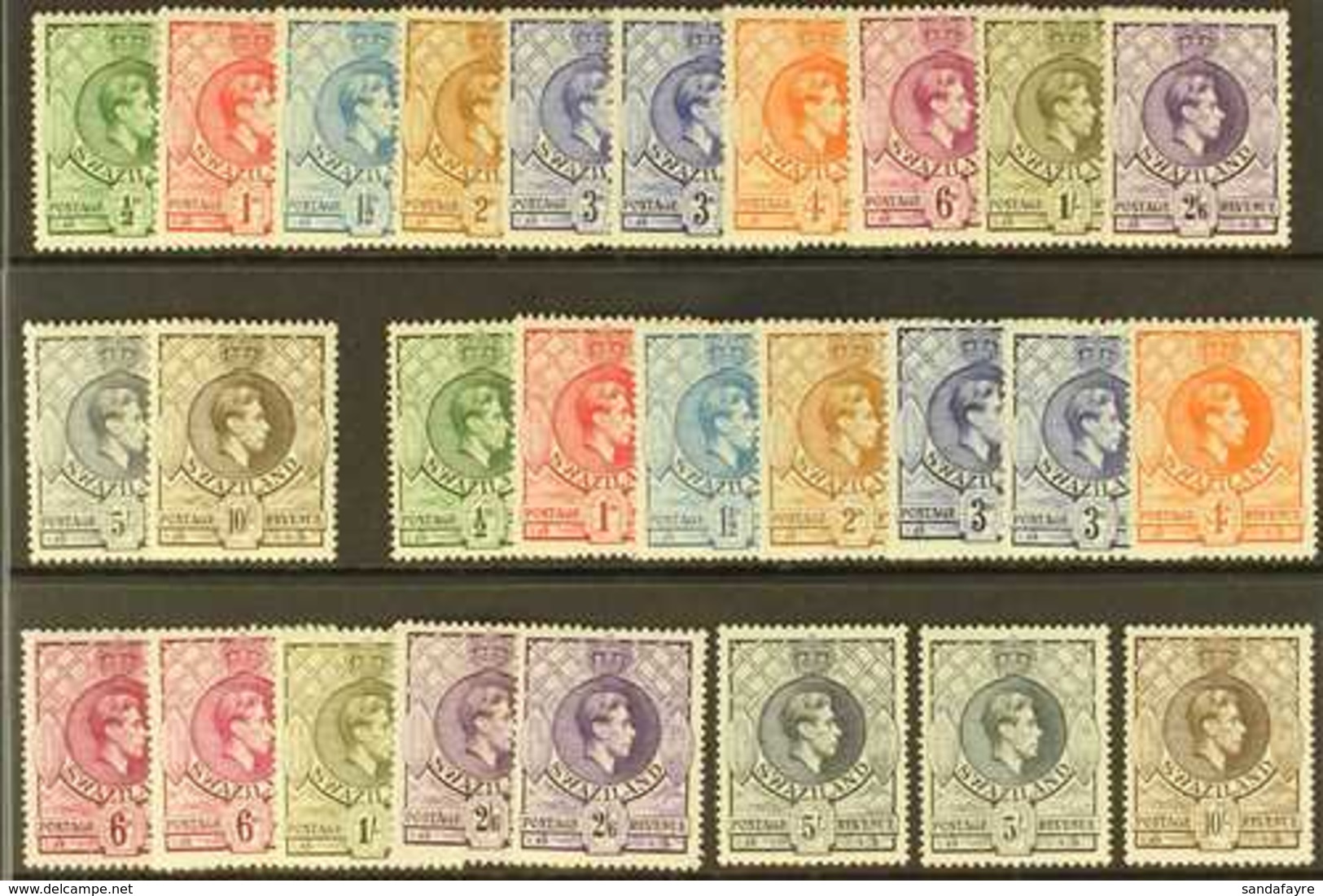 1938-54 KGVI DEFINITIVE COLLECTION.  An ALL DIFFERENT Fine Mint Collection Presented On A Stock Card That Includes A Per - Swaziland (...-1967)