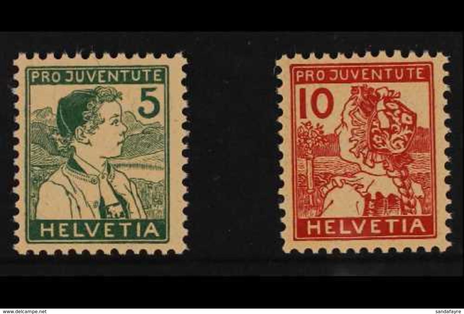 1915  Pro Juventute Set, Mi 128/29, SG J1a/J2, Never Hinged Mint (2 Stamps) For More Images, Please Visit Http://www.san - Autres & Non Classés