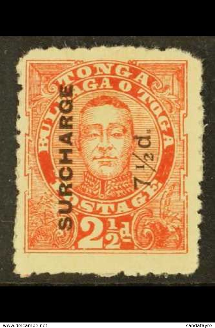 1895  7½d On 2½d Vermilion, "BU" Joined Variety, SG 31a, Mint. For More Images, Please Visit Http://www.sandafayre.com/i - Tonga (...-1970)