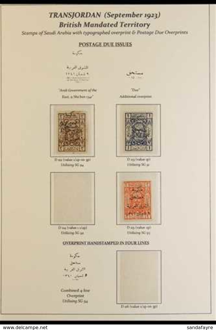 1923-47 FINE MINT COLLECTION  An Attractive All Different Collection On Printed Pages, Includes 1923 (Sept) Postage Due  - Jordanie