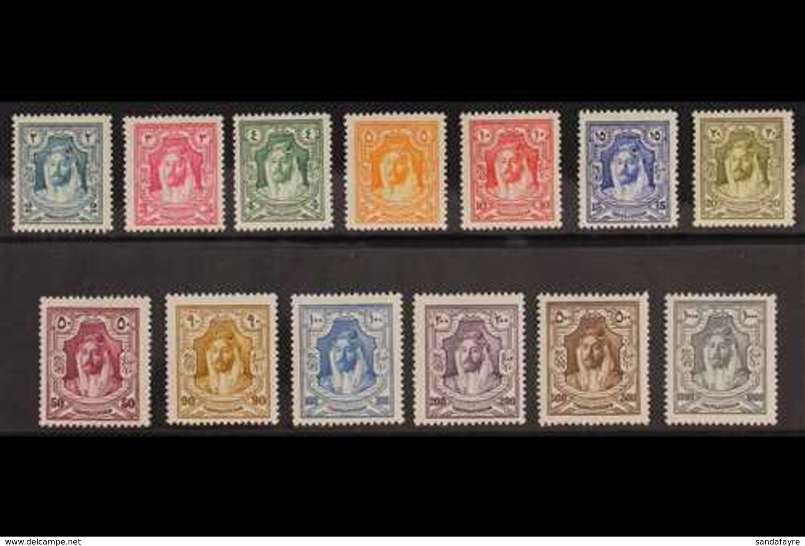 1927-29  Emir Abdullah Complete Set, SG 159/71, Fine Mint, Very Fresh. (13 Stamps) For More Images, Please Visit Http:// - Jordanie