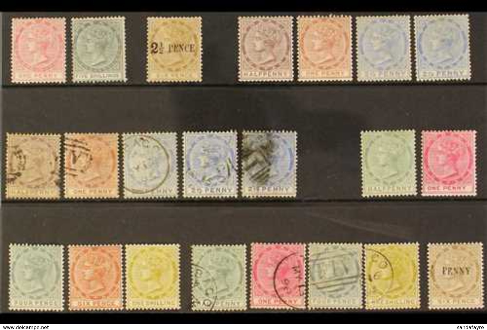 1879-1886 MINT & USED SELECTION  On A Stock Card, Includes 1879 1d Mint (tiny Faint Marks) & 5s (cleaned & Regummed), 18 - Trinidad En Tobago (...-1961)