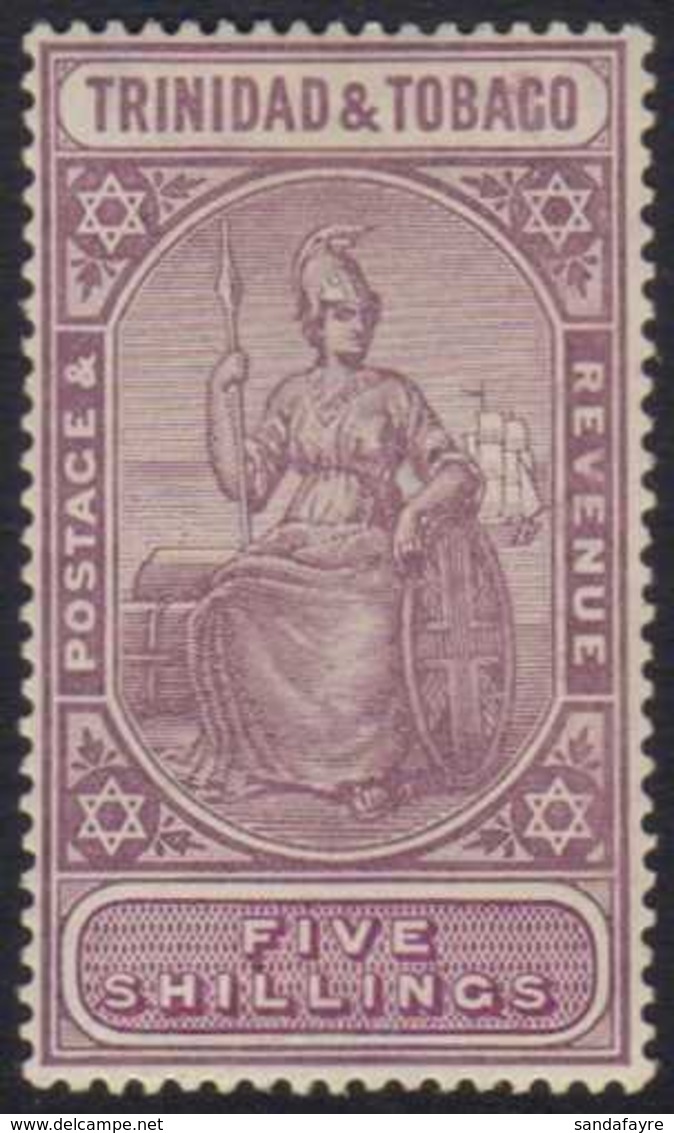 1921  5s Dull Purple And Purple SG 213, Fine Mint.  For More Images, Please Visit Http://www.sandafayre.com/itemdetails. - Trinidad & Tobago (...-1961)