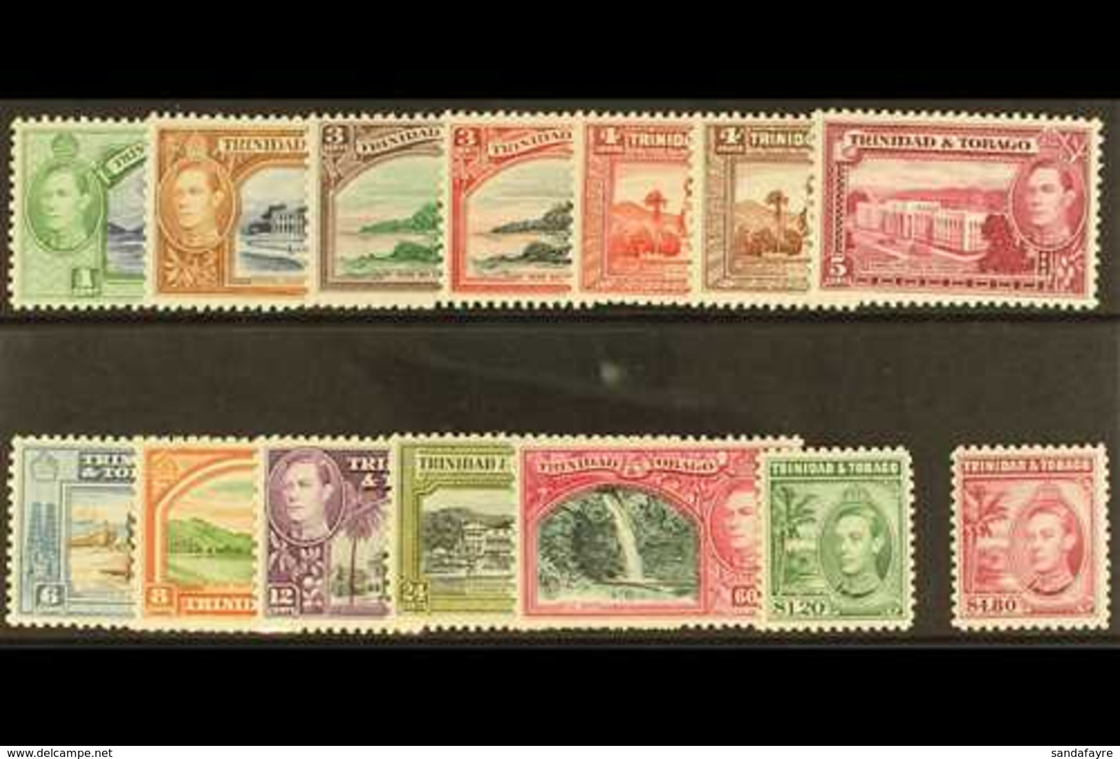 1938-44  Complete KGVI Set, SG 246/256, Fine Never Hinged Mint. (14 Stamps) For More Images, Please Visit Http://www.san - Trinidad En Tobago (...-1961)