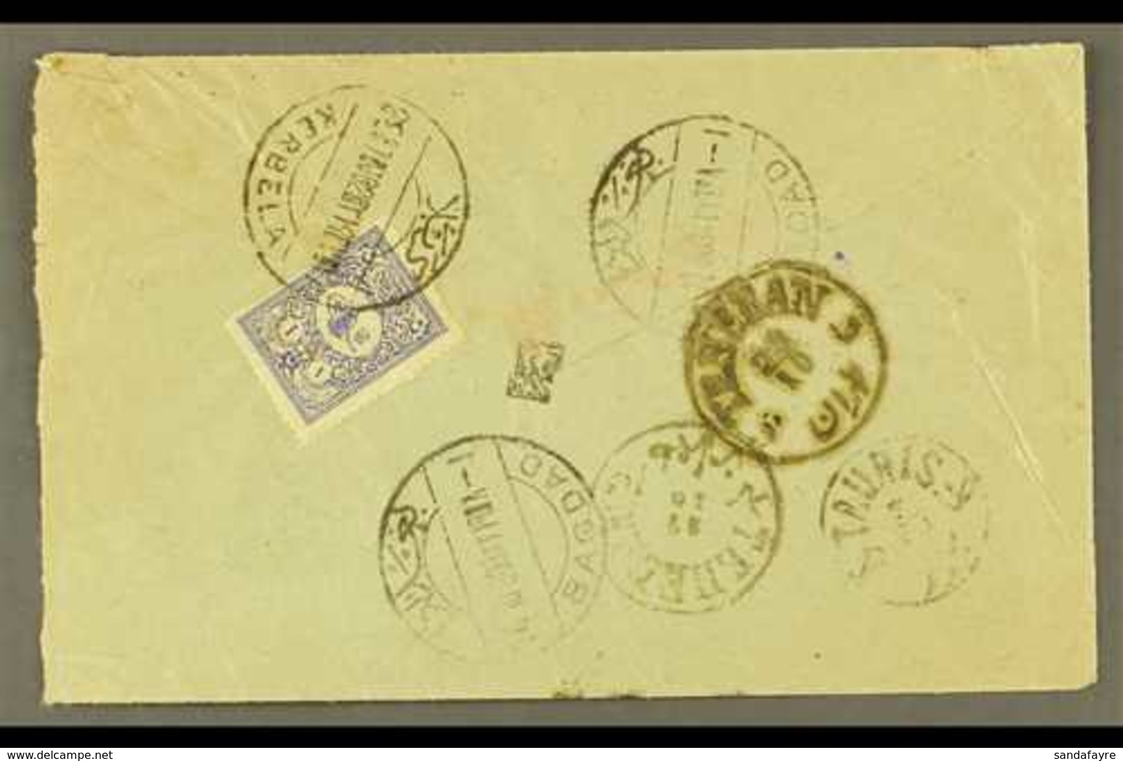 USED IN IRAQ  1903 Cover Addressed In Arabic To Persia, Bearing 1901 1pi Foreign Mail Tied By Bilingual "KERBELA" Cds Ca - Andere & Zonder Classificatie