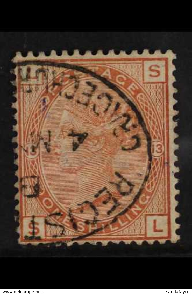 1880-83  1s Orange-brown Plate 13, SG 163, Fine Used With Part Oval Registered Date Stamp. For More Images, Please Visit - Autres & Non Classés