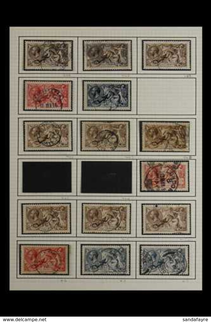 SEA HORSES  1913-34 GOOD TO VERY FINE USED SELECTION Incl. Waterlow Printings 2s6d X3, 5s With Fine, Registered, Hooded  - Zonder Classificatie