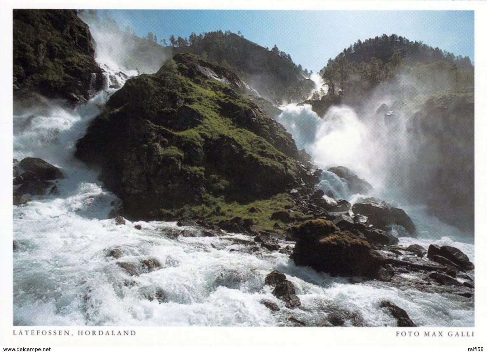 1 AK Norwegen * Der Låtefossen Ein Zwillingswasserfall (Twinnefoss) - Gesamtfallhöhe 165 Meter * - Norwegen