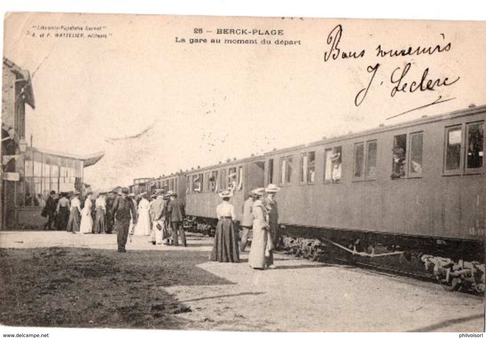 BERCK PLAGE LA GARE AU DEPART DU TRAIN TRES ANIMEE - Berck