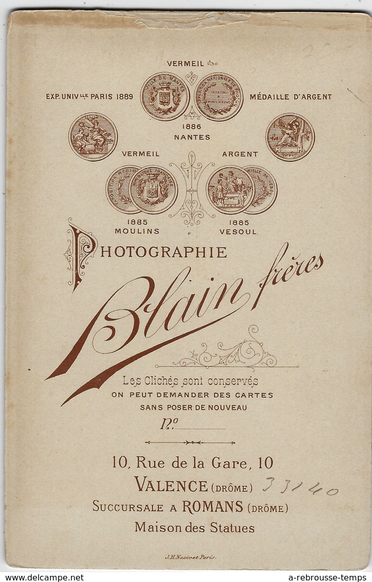 Vers 1896-grand CDV-(CAB)  3 Jolies Frimousses D'enfants-photo Blain à Valence Et Romans-bel état - Anciennes (Av. 1900)