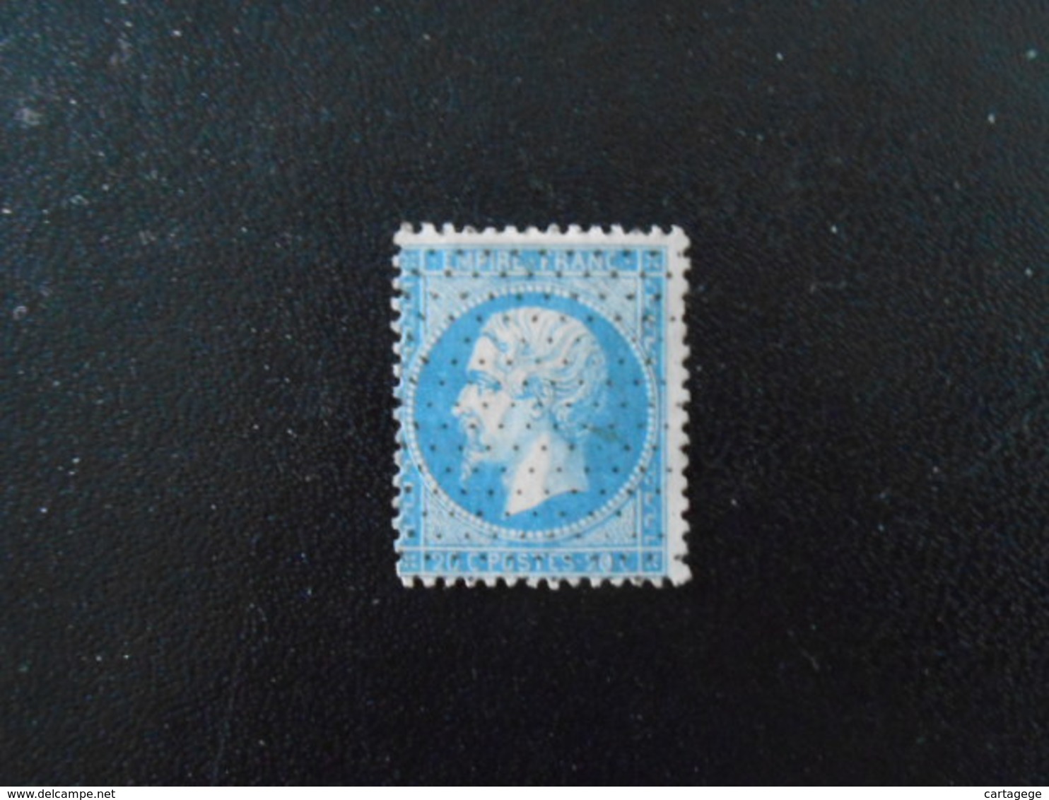 FRANCE YT22 NAPOLEON III 20c.bleu POINTILLES - 1862 Napoléon III