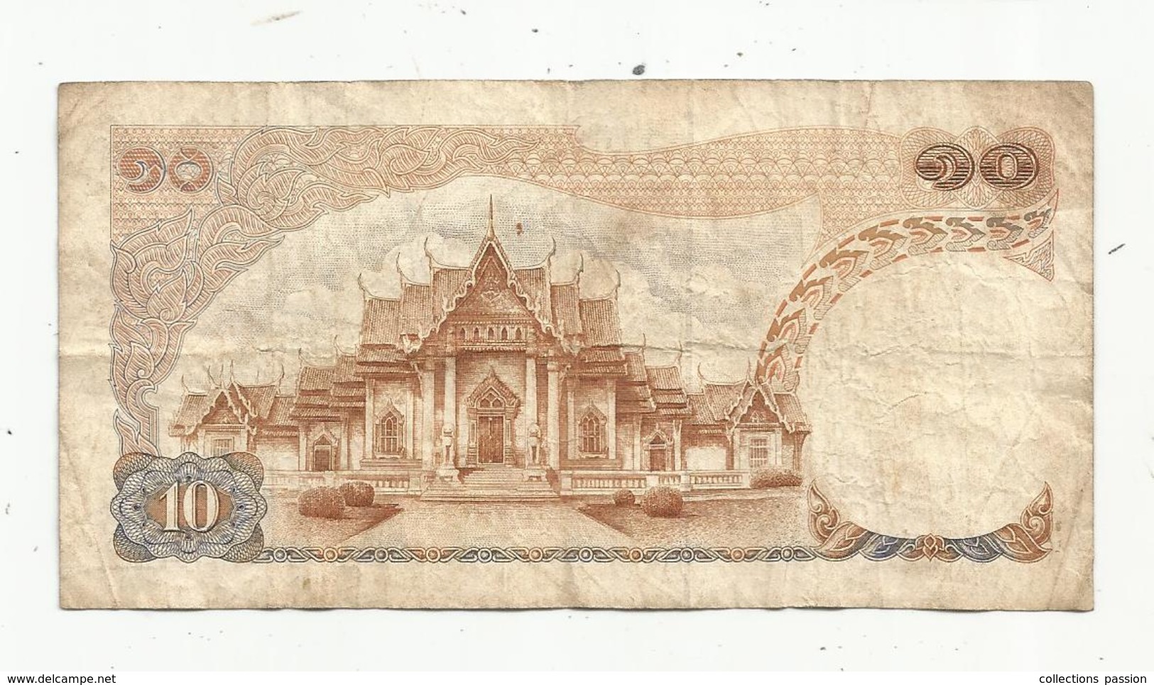 JC , Billet , THAILANDE ,THAILAND ,10 Bath, ND , 1969-78 , 2 Scans - Thaïlande