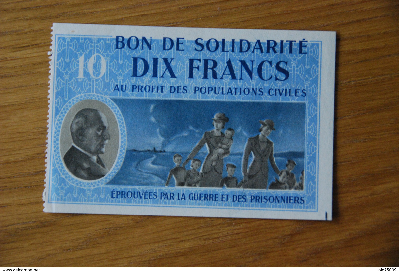 Bon De Solidarité Petain Serie A 10 Francs - Buoni & Necessità