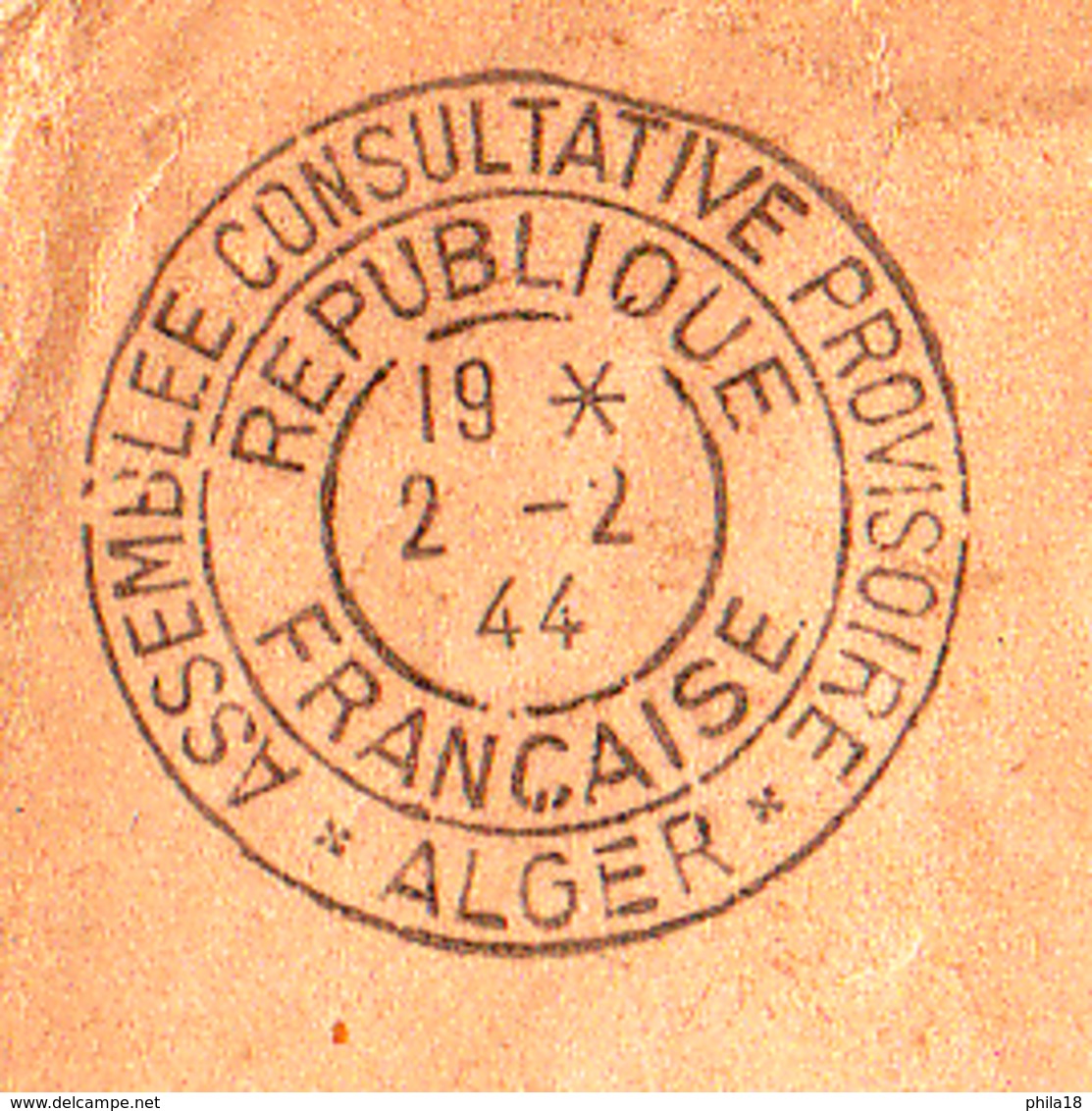 ALGERIE SERIE 205/208 OBLI DU 2 2 44 ASSEMBLEE CONSULTATIVE PROVISOIRE REPUBLIQUE FRANCAISE ALGER - Covers & Documents