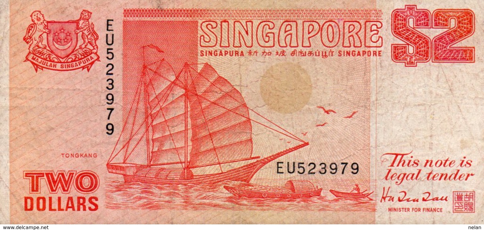 SINGAPORE  2 DOLLARS 1990 P-27 - Singapore