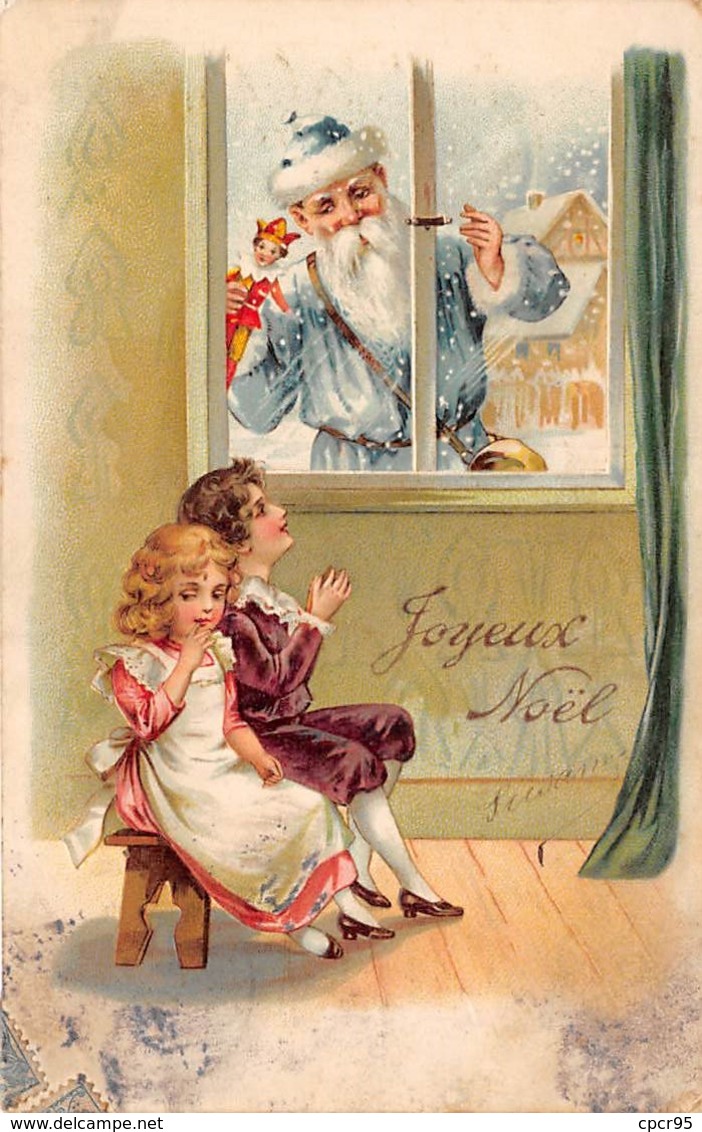 Noël - N°63668 - Joyeux Noël - Père Noël Regardant Des Enfants Par Une Fenêtre - Carte Gaufrée - Sonstige & Ohne Zuordnung