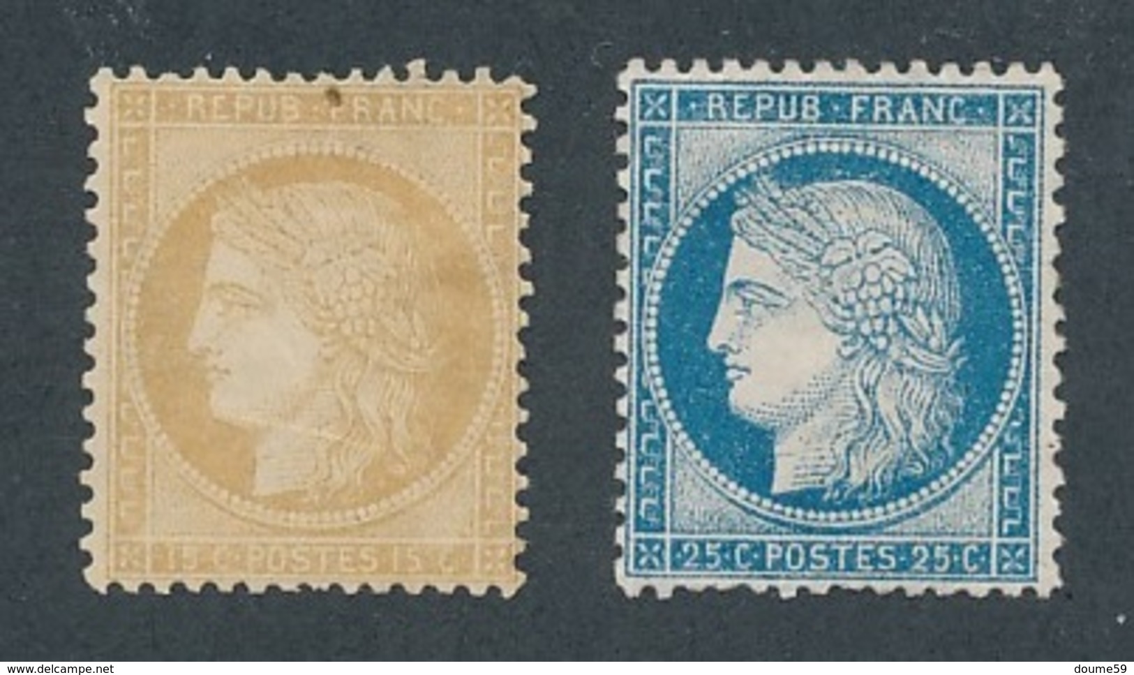 DH-170: FRANCE: Lot Avec "CERES" N°59*-60* (2ème Choix) - 1871-1875 Ceres