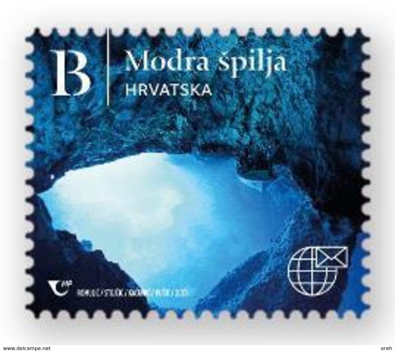 CROATIA 2020,NATURAL WONDERS OF THE REPUBLIC OF CROATIA, THE BLUE CAVE,ISLAND BISEVO,ADHESIV,SELBSTIK,MNH - Other & Unclassified