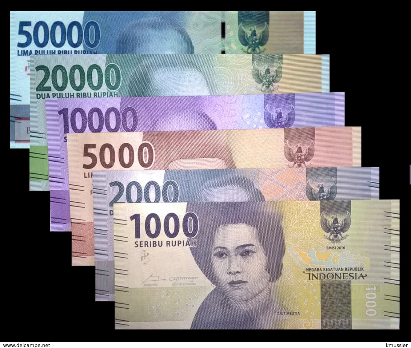 # # # Satz Banknoten Indonesien (Indonesia) 1.000 Bis 50.000 Rupiah UNC # # # - Indonesien