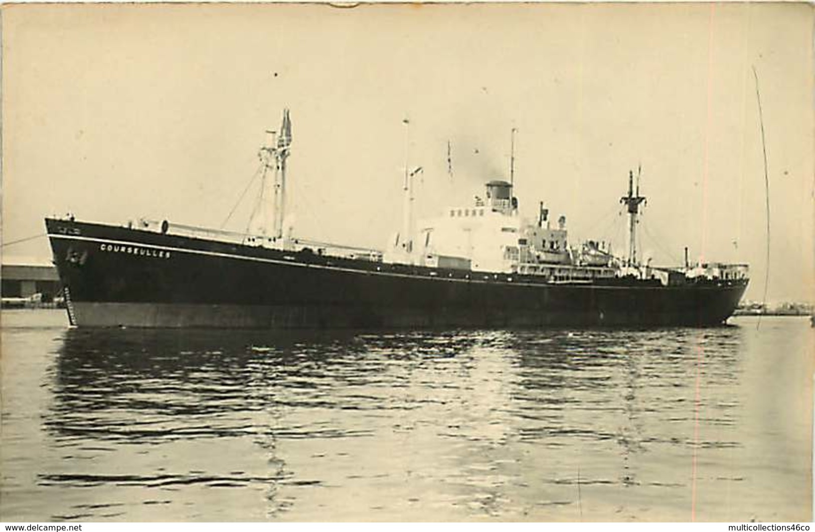 280120b - CARTE PHOTO TRANSPORT Bateau COURSEULLES - Steamers