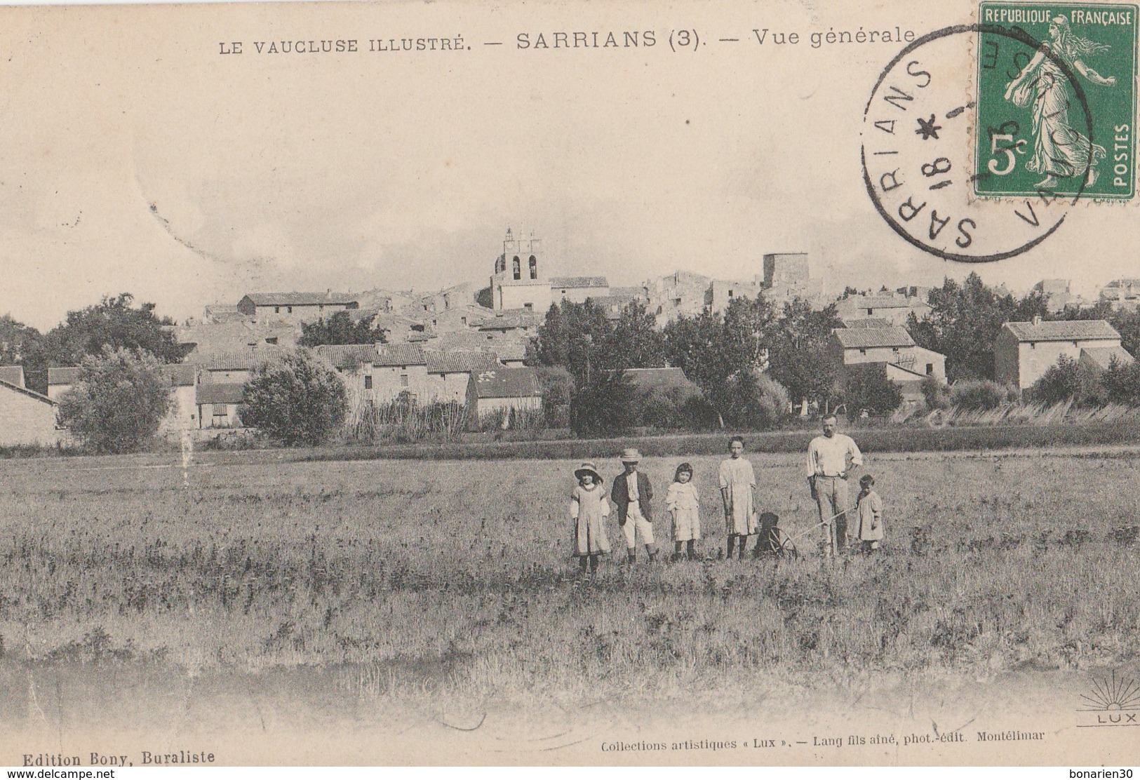 CPA 84 SARRIANS VUE GENERALE ANIMEE VAUCLUSE ILLUSTRE - Sarrians