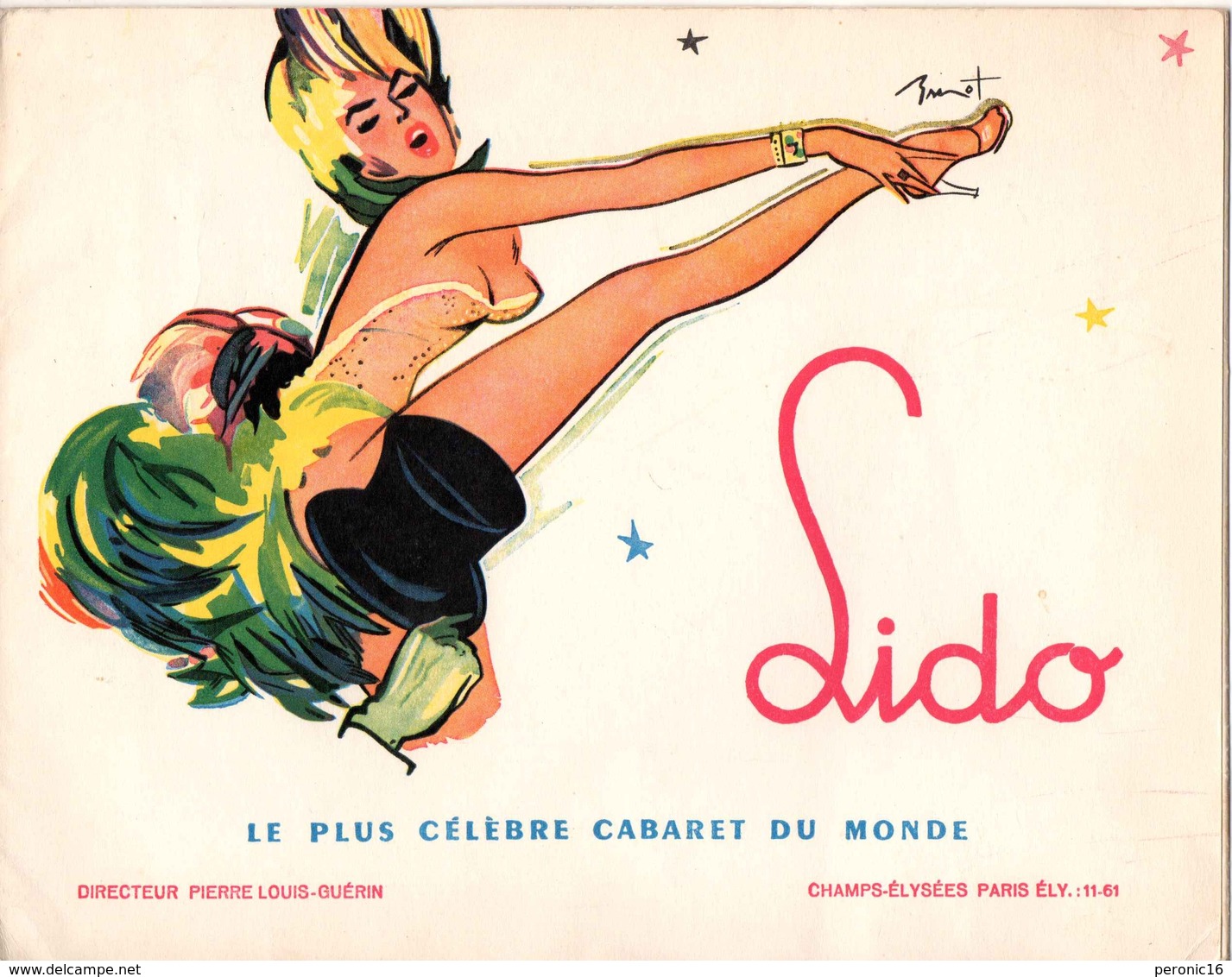 Cabaret - LE LIDO  : Photo D'inconnus . Couverture Signée - Théâtre & Déguisements