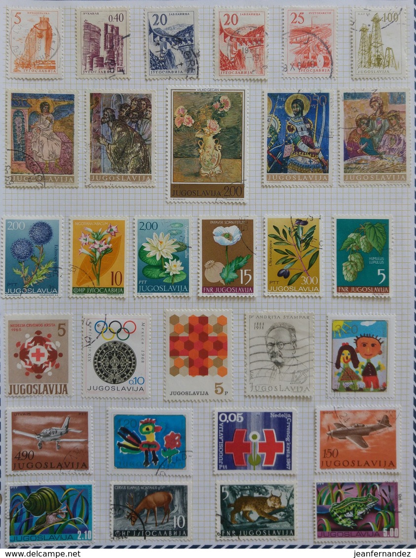 Timbres De Yougoslavie Non Classés Vendu Par Feuilles - Collections, Lots & Series