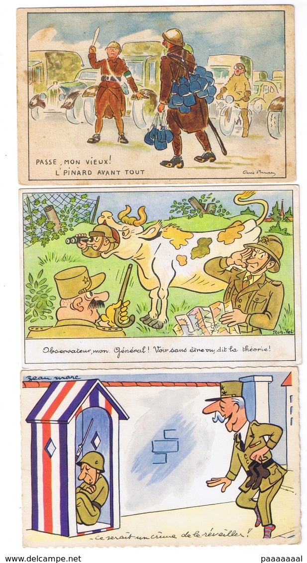 LOT DE 20 CARTES POSTALE  MILITARIA HUMOUR TOUTES SCANNEES - 5 - 99 Cartes