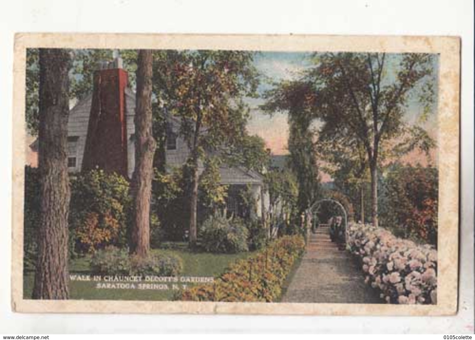 CPA Etats Unis NY - Saratoga Springs - Walk Chauncey Olcott's Garden:  Achat Immédiat - (cd025 ) - Saratoga Springs