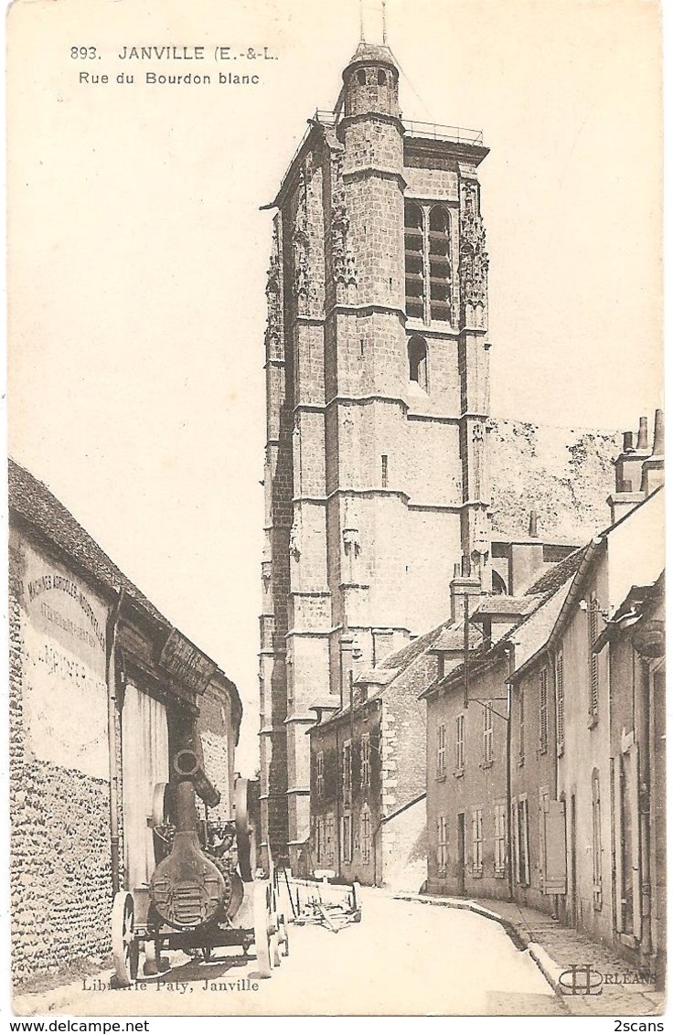 Dépt 28 - JANVILLE - Rue Du Bourdon Blanc - (Église) - Machines Agricoles Et Industrielles MEUNIER - Locomobile à Vapeur - Autres & Non Classés