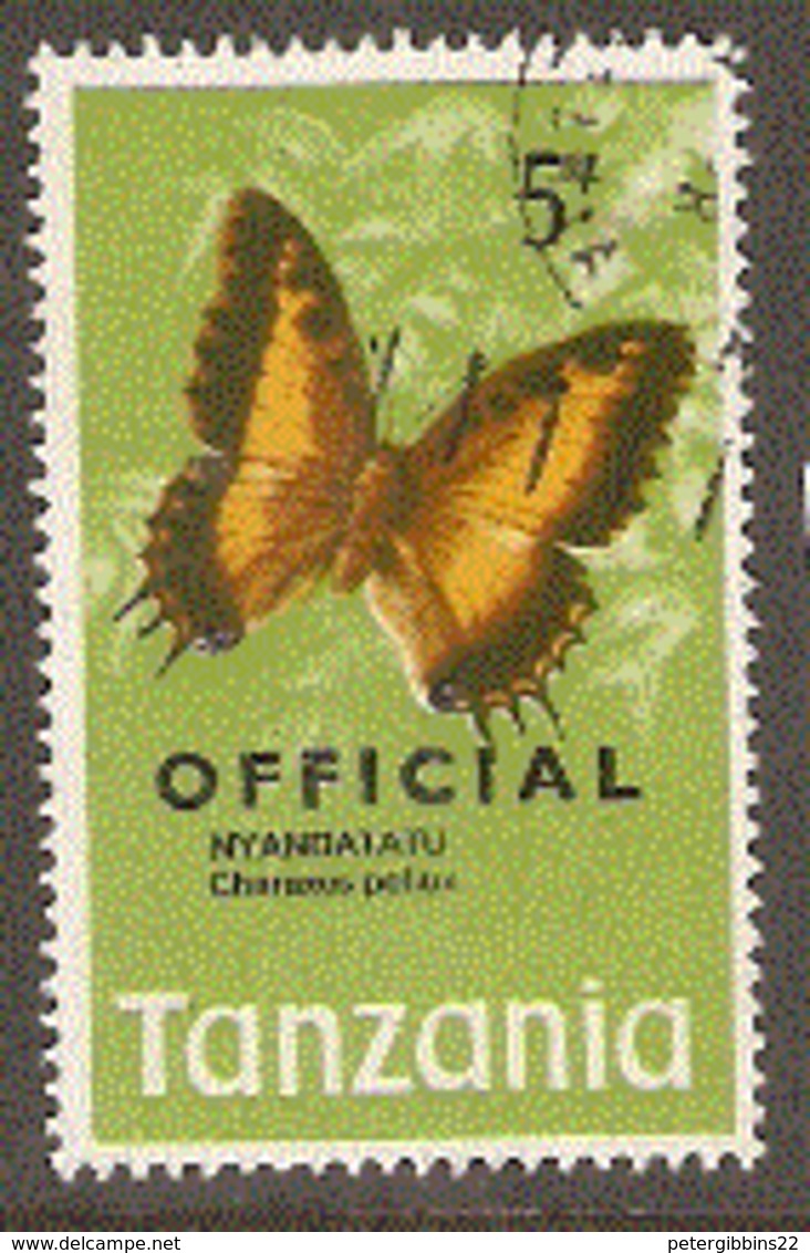 Tanzania  1973  SG 049  Official Overprints   Butterflies  Nyandatatu  Fine Used - Tanzania (1964-...)