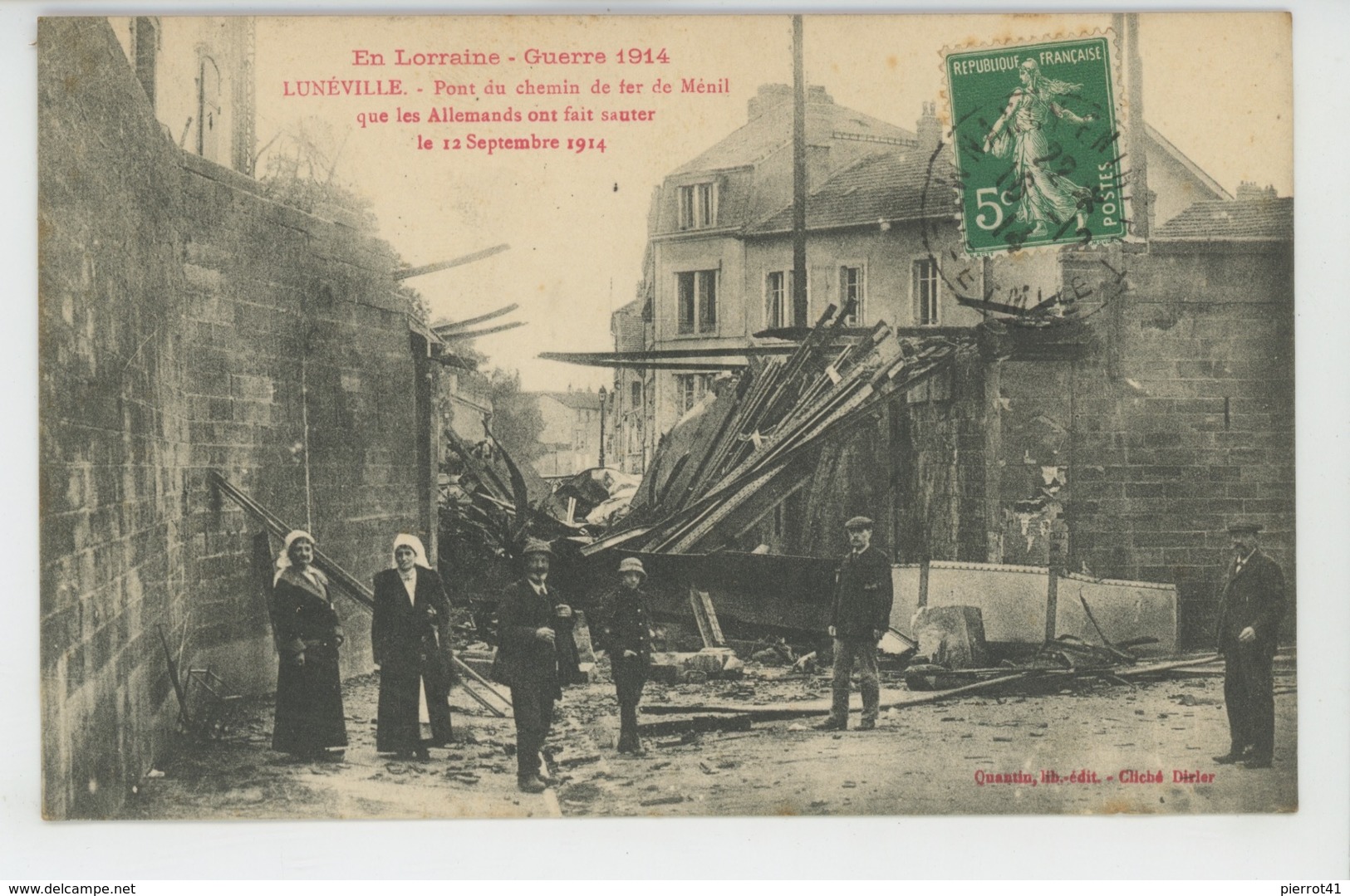 GUERRE 1914-18 - LUNÉVILLE - Pont Du Chemin De Fer De Ménil Que Les Allemands Ont Fait Sauter Le 12 Sept.1914 - Luneville