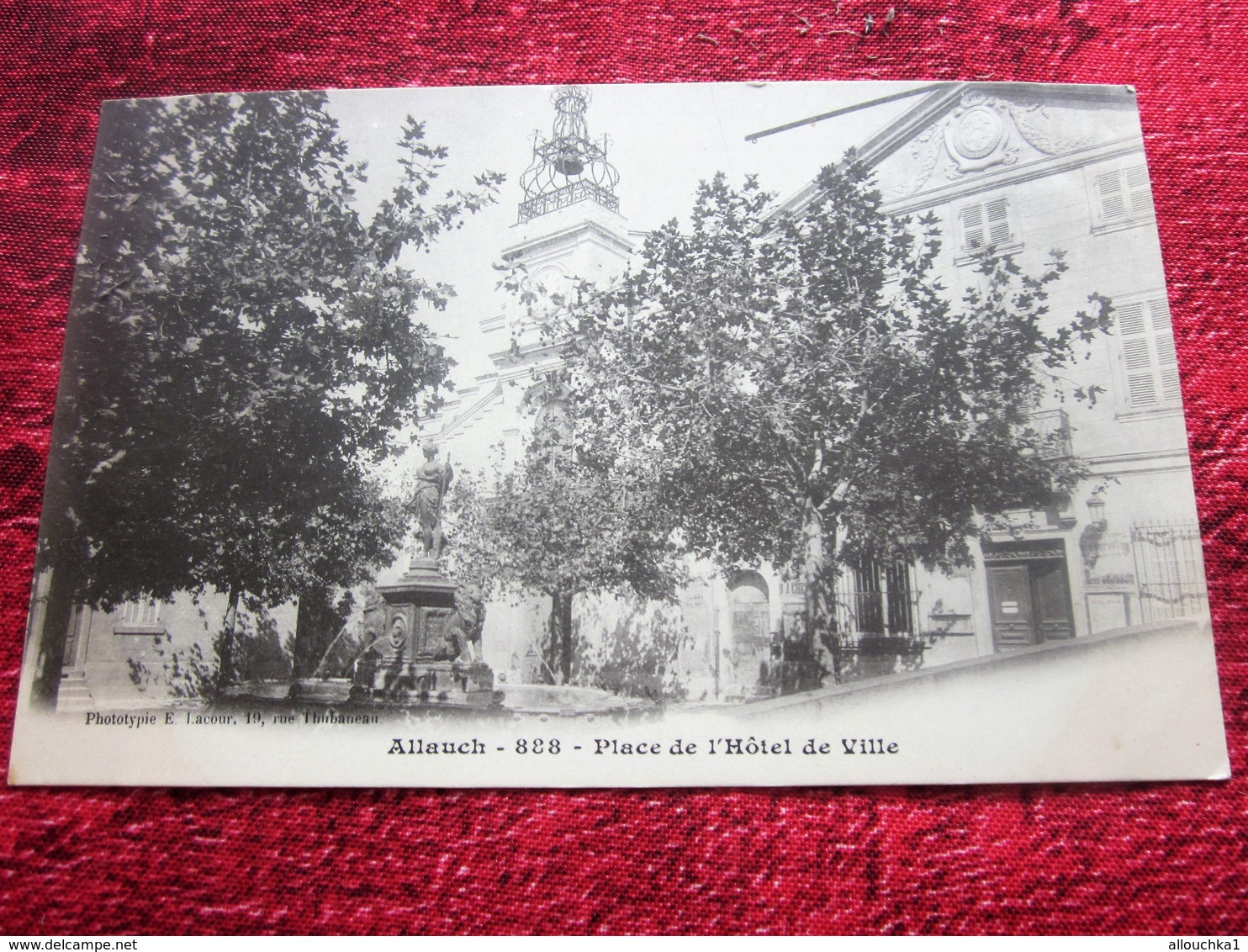 1902 ALLAUCH PLACE HOTEL DE VILLE  Carte Postale CPA Précurseur France [13] Bouches-du-Rhône Allauch-Phototypie Lacour - Allauch