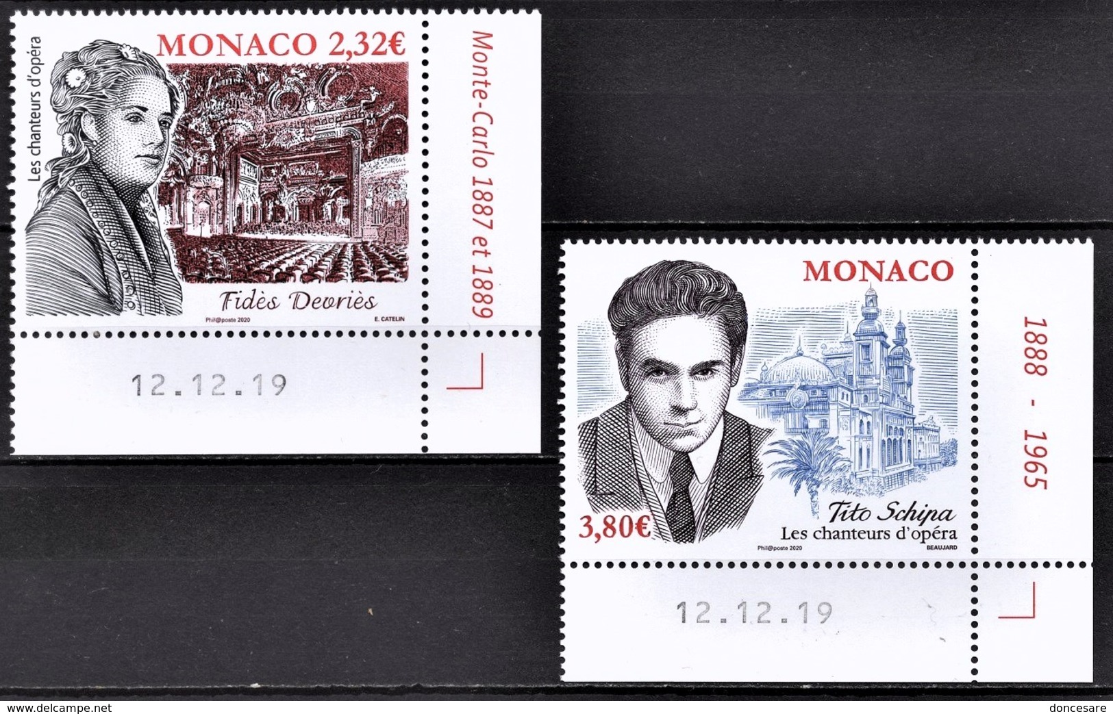 MONACO 2020 - Y.T. N° 3221 / 3222 / SERIE 2 TP / LES CHANTEURS D’OPÉRA  - NEUFS ** - Unused Stamps
