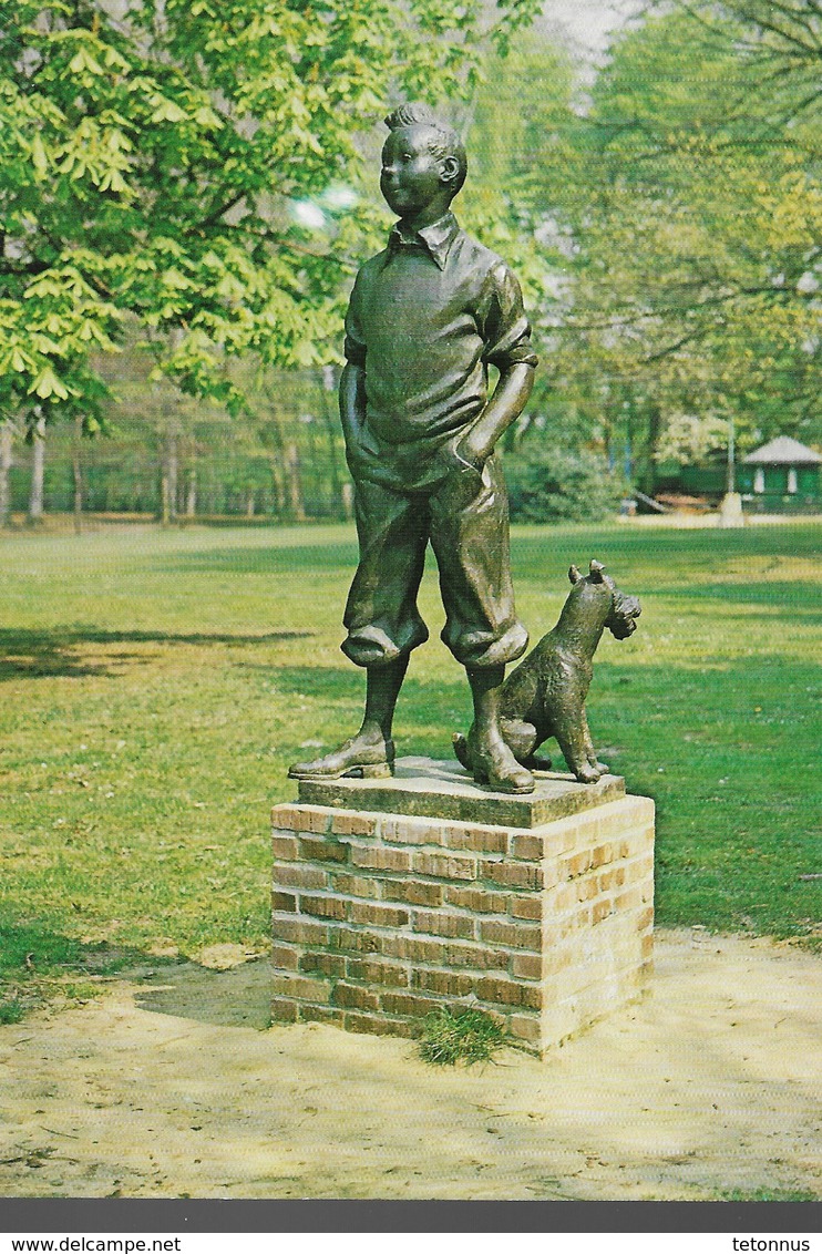 CARTE POSTALE TINTIN STATUE A UCCLES UKKEL - Cartes Postales