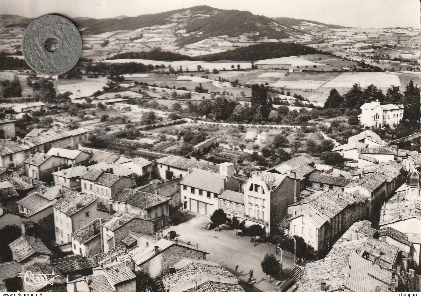 69 - Carte Postale Semi Moderne Dentelée De   SAINT LAURENT DE CHAMOUSSET    Vue Aérienne - Saint-Laurent-de-Chamousset