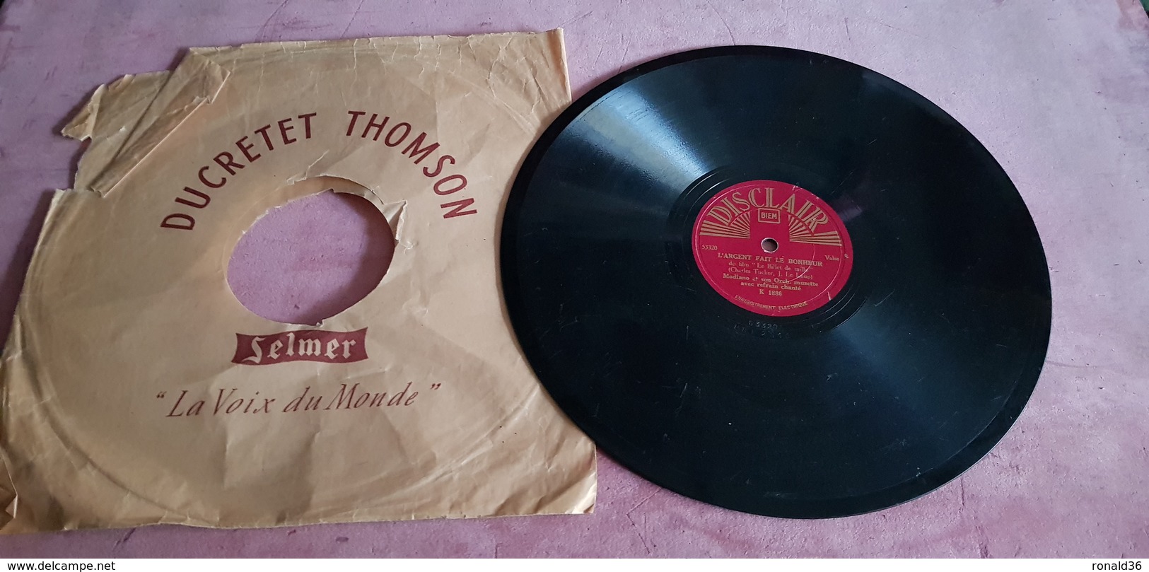 disque vinyle 78 t Musique de Film LE BILLET DE MILLE : L'ARGENT FAIT LE  BONHEUR et L'AUBERGE DU PETIT DRAGON : UN COUP