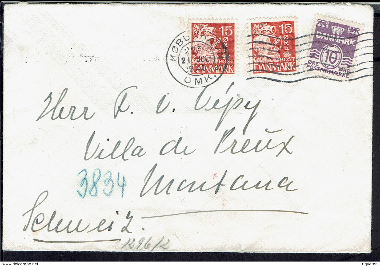 Danemark - Guerre 1939-45 - Enveloppe De Kobenhavn Pour Montana (Suisse) Contrôle De Censure Gepruft Au Verso - B/TB - - Covers & Documents