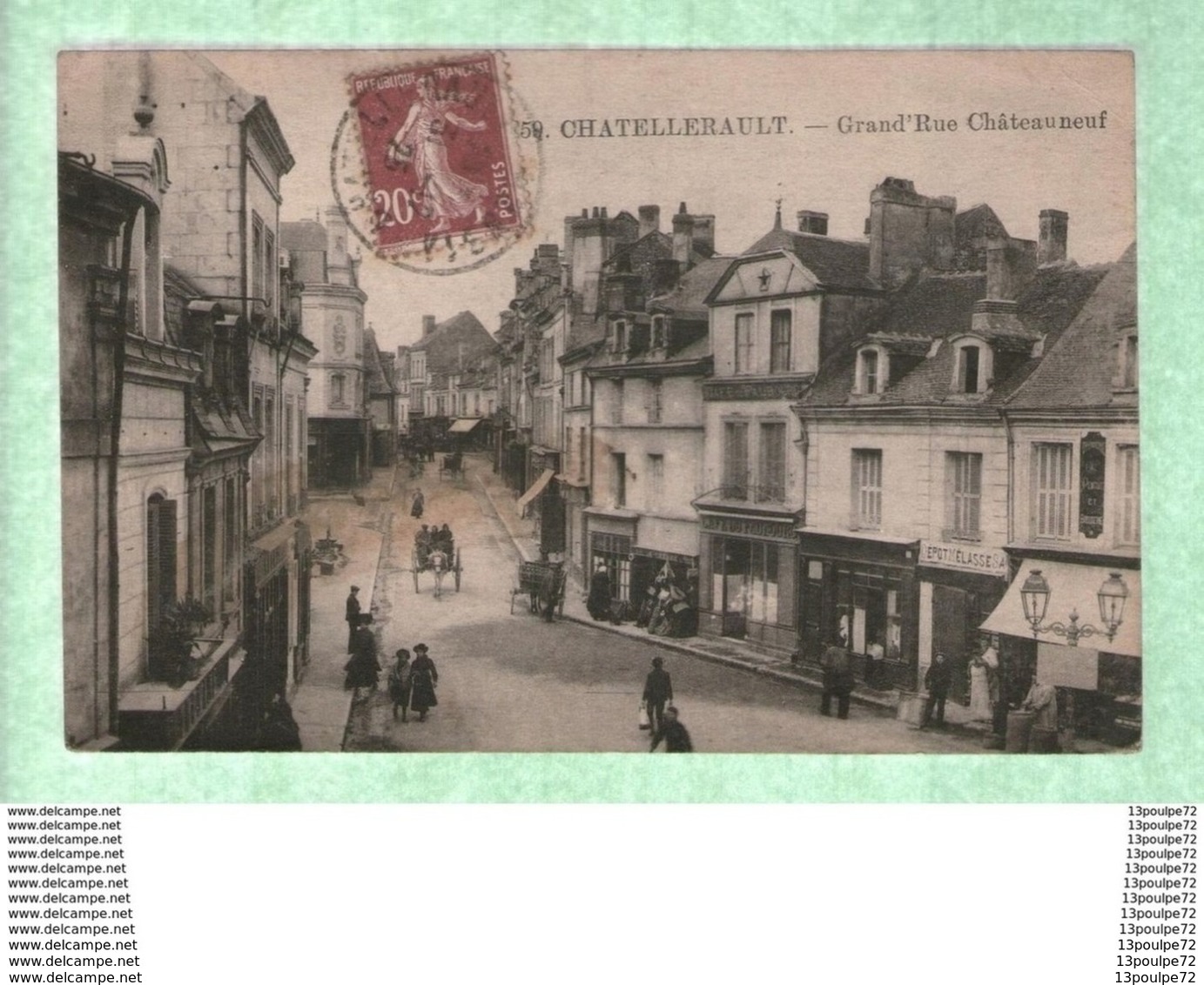 C.P.A  DE CHATELLERAULT  --- GRAND'RUE CHATEAUNEUF ------ ANIMEE -------- - Chatellerault