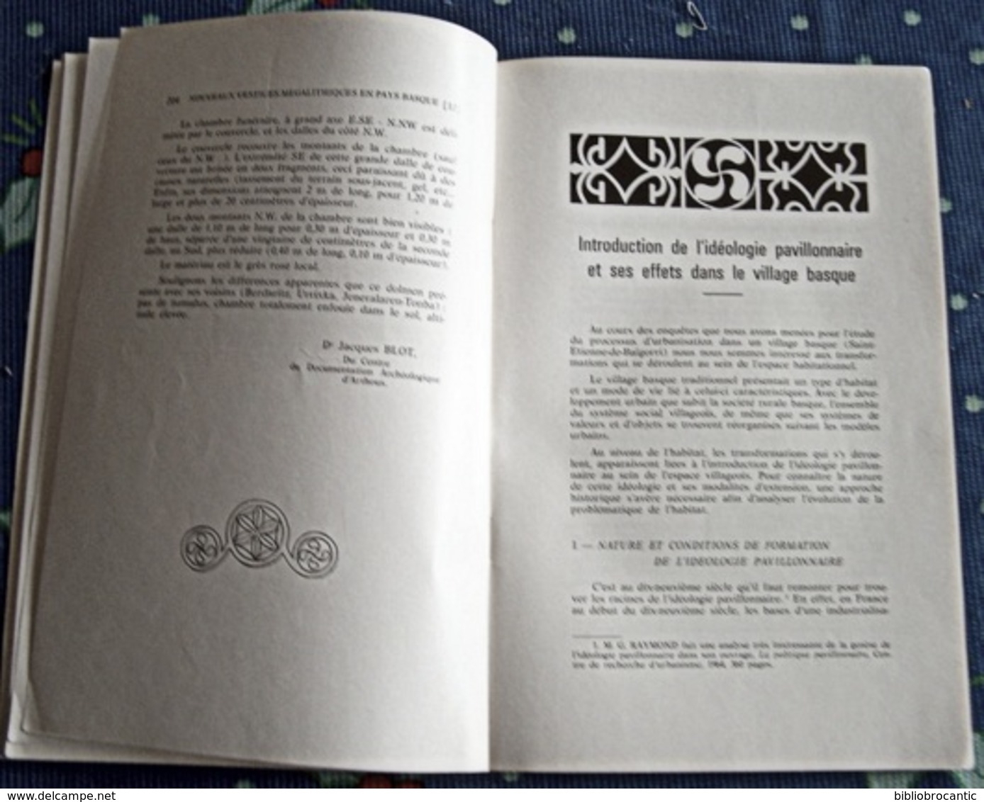 Bulletin du MUSEE BASQUEn°62(4°Tr.1973)Sommaire sur scan < Enceinte d'URCHILO/Dolmens,Tumulus en Basse Navarre..etc..