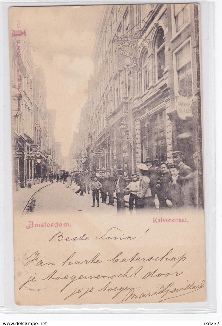 Amsterdam Kalverstraat Levendig Reclame Singer Naaimachines # 1899    1805 - Amsterdam