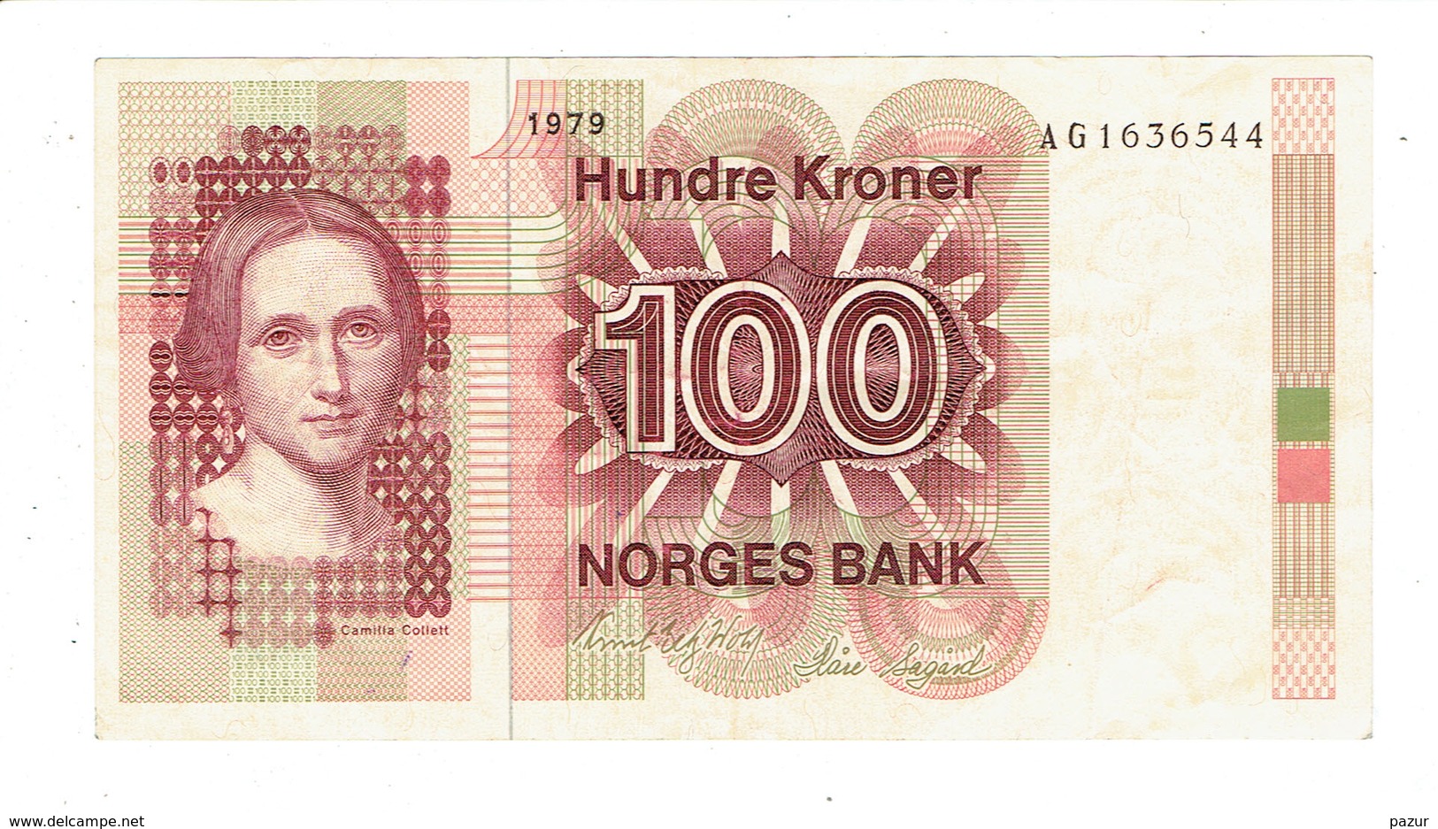 BILLET NORVEGE - 100 KRONER - COURONNES NORVEGIENNES - AG1636544 - 1979 - Norvège