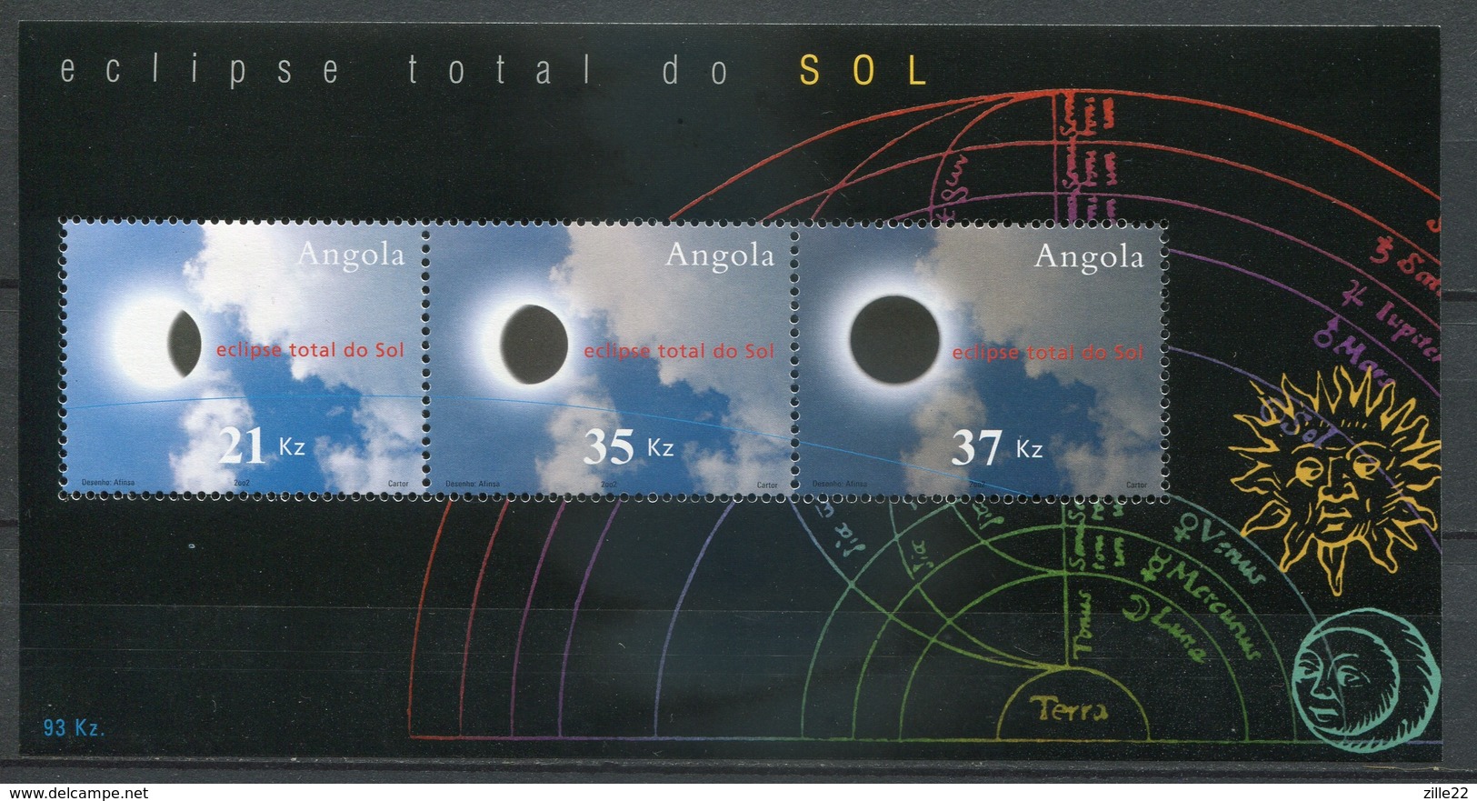 Angola Mi# Block 102 Postfrisch MNH - Solar Eclipse - Angola